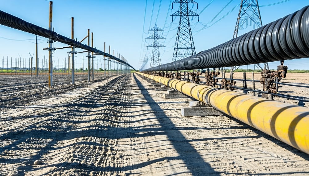 High-voltage cable installation for renewable energy grid connection High-voltage cable installation for renewable energy grid connection